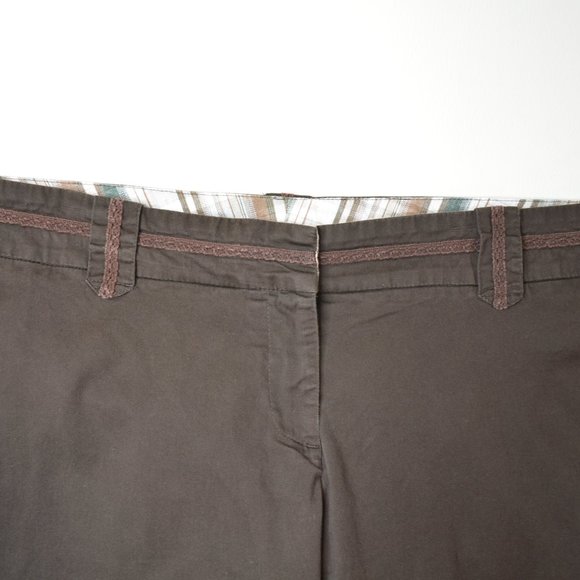 HYBRID Size 16 Womens Dark BROWN Stretch COTTON Blend‎ Long BERMUDA Knee SHORTS - Picture 5 of 6